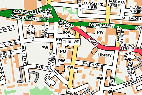 OL10 1WP map - OS OpenMap – Local (Ordnance Survey)