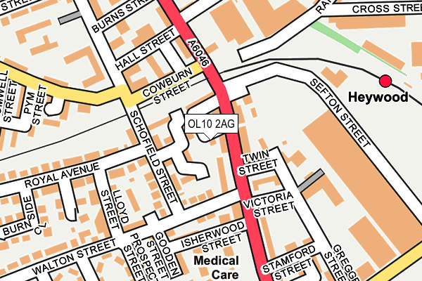 OL10 2AG map - OS OpenMap – Local (Ordnance Survey)