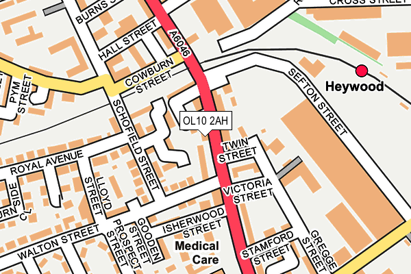 OL10 2AH map - OS OpenMap – Local (Ordnance Survey)