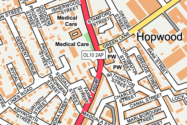 OL10 2AP map - OS OpenMap – Local (Ordnance Survey)