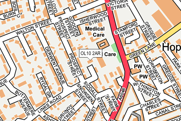 OL10 2AR map - OS OpenMap – Local (Ordnance Survey)