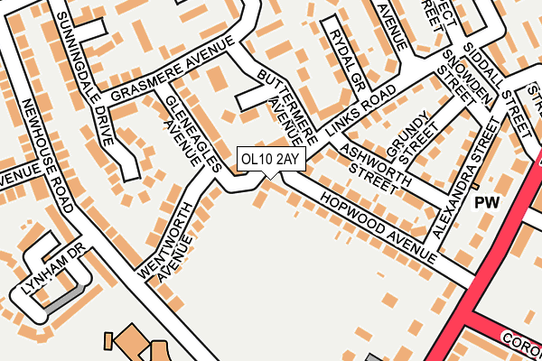 OL10 2AY map - OS OpenMap – Local (Ordnance Survey)