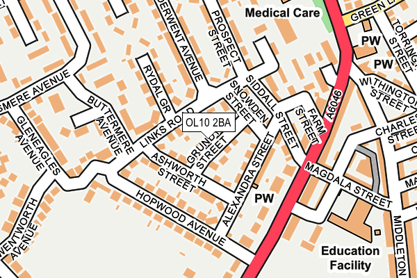 OL10 2BA map - OS OpenMap – Local (Ordnance Survey)