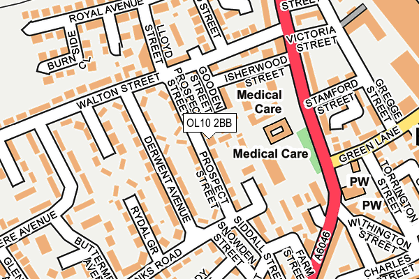 OL10 2BB map - OS OpenMap – Local (Ordnance Survey)