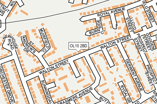 OL10 2BD map - OS OpenMap – Local (Ordnance Survey)