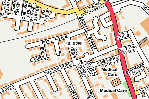 OL10 2BP map - OS OpenMap – Local (Ordnance Survey)