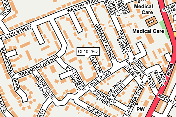 OL10 2BQ map - OS OpenMap – Local (Ordnance Survey)