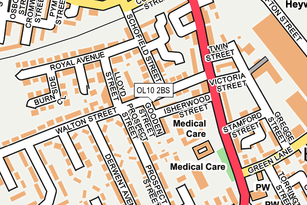 OL10 2BS map - OS OpenMap – Local (Ordnance Survey)