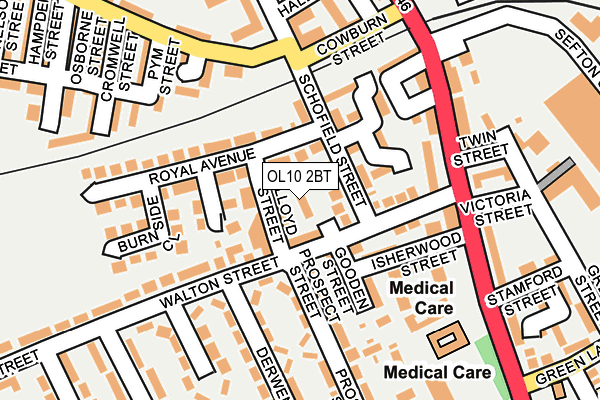 OL10 2BT map - OS OpenMap – Local (Ordnance Survey)