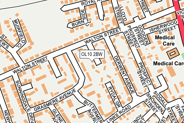OL10 2BW map - OS OpenMap – Local (Ordnance Survey)