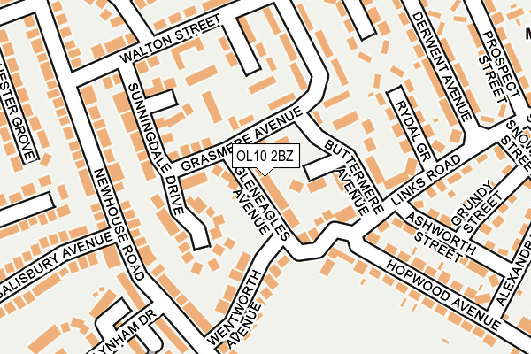 OL10 2BZ map - OS OpenMap – Local (Ordnance Survey)