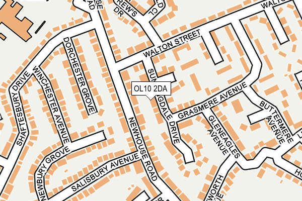 OL10 2DA map - OS OpenMap – Local (Ordnance Survey)