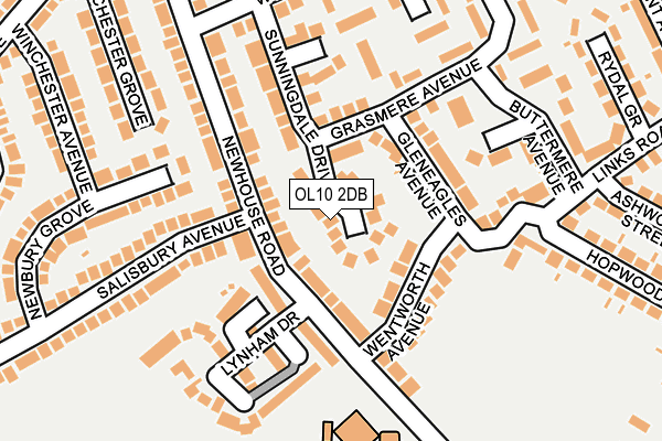 OL10 2DB map - OS OpenMap – Local (Ordnance Survey)