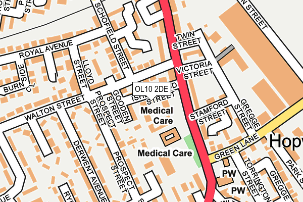 OL10 2DE map - OS OpenMap – Local (Ordnance Survey)