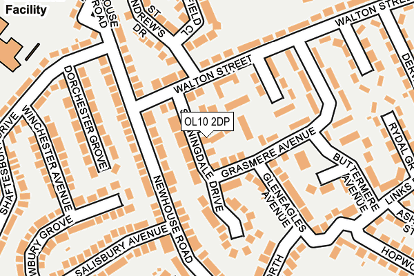 OL10 2DP map - OS OpenMap – Local (Ordnance Survey)