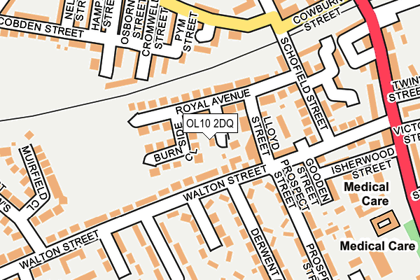 OL10 2DQ map - OS OpenMap – Local (Ordnance Survey)