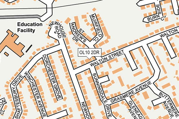 OL10 2DR map - OS OpenMap – Local (Ordnance Survey)