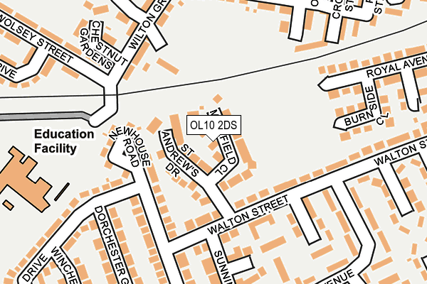 OL10 2DS map - OS OpenMap – Local (Ordnance Survey)