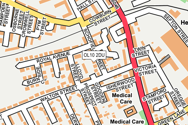 OL10 2DU map - OS OpenMap – Local (Ordnance Survey)
