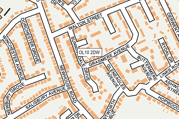 OL10 2DW map - OS OpenMap – Local (Ordnance Survey)