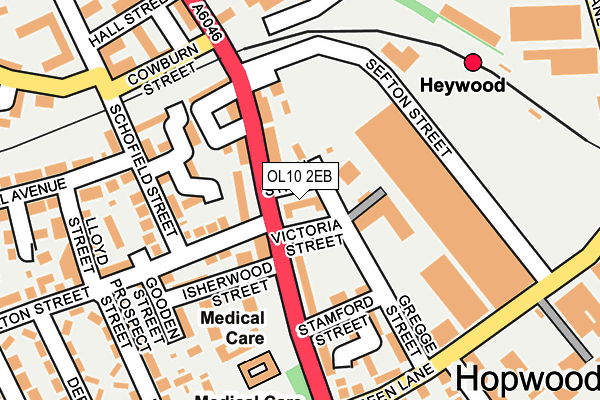 OL10 2EB map - OS OpenMap – Local (Ordnance Survey)