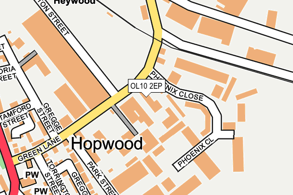 OL10 2EP map - OS OpenMap – Local (Ordnance Survey)