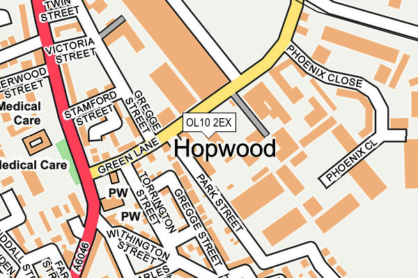 OL10 2EX map - OS OpenMap – Local (Ordnance Survey)