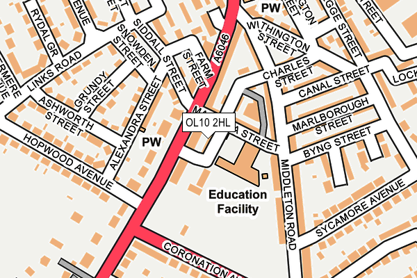 OL10 2HL map - OS OpenMap – Local (Ordnance Survey)