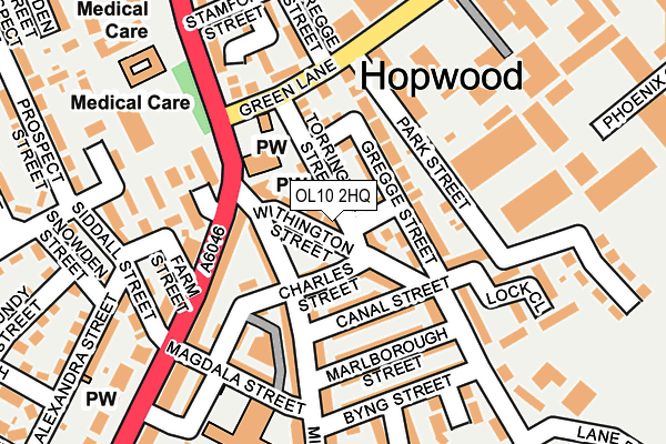 OL10 2HQ map - OS OpenMap – Local (Ordnance Survey)