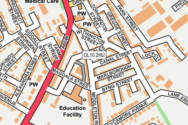 OL10 2HU map - OS OpenMap – Local (Ordnance Survey)