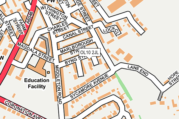 OL10 2JL map - OS OpenMap – Local (Ordnance Survey)