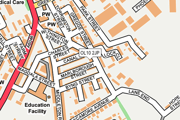 OL10 2JP map - OS OpenMap – Local (Ordnance Survey)