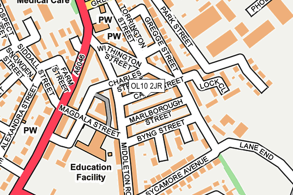 OL10 2JR map - OS OpenMap – Local (Ordnance Survey)