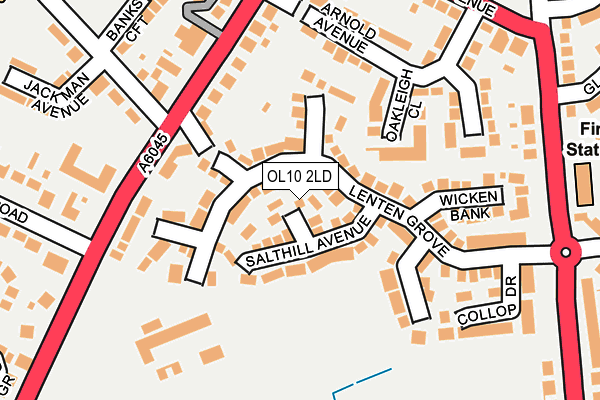 OL10 2LD map - OS OpenMap – Local (Ordnance Survey)