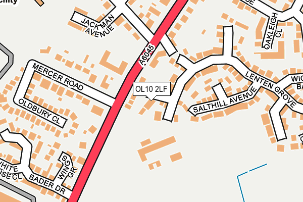 OL10 2LF map - OS OpenMap – Local (Ordnance Survey)