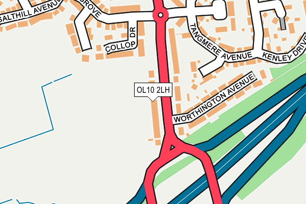 OL10 2LH map - OS OpenMap – Local (Ordnance Survey)