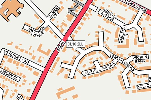 OL10 2LL map - OS OpenMap – Local (Ordnance Survey)