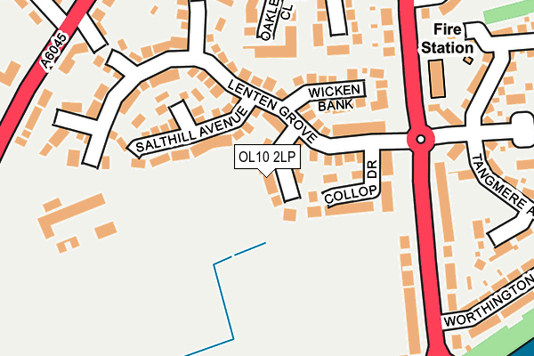 OL10 2LP map - OS OpenMap – Local (Ordnance Survey)