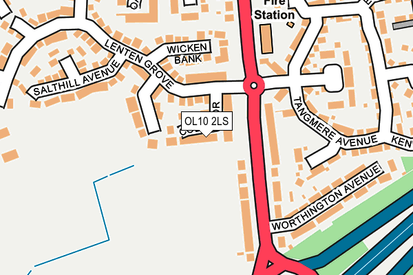 OL10 2LS map - OS OpenMap – Local (Ordnance Survey)