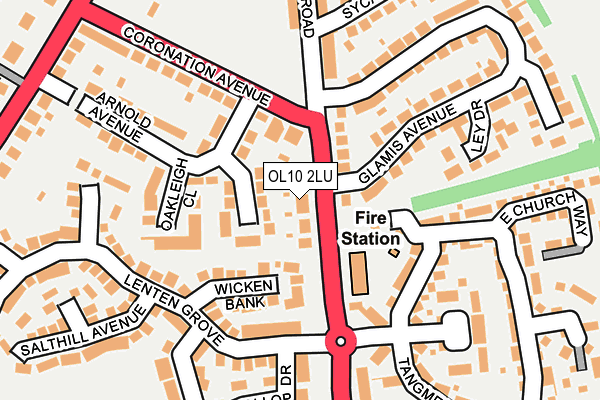 OL10 2LU map - OS OpenMap – Local (Ordnance Survey)