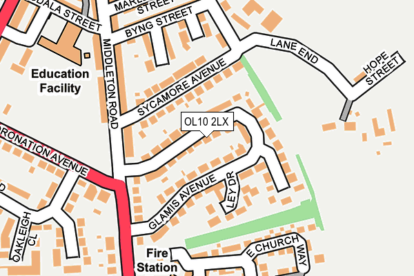 OL10 2LX map - OS OpenMap – Local (Ordnance Survey)