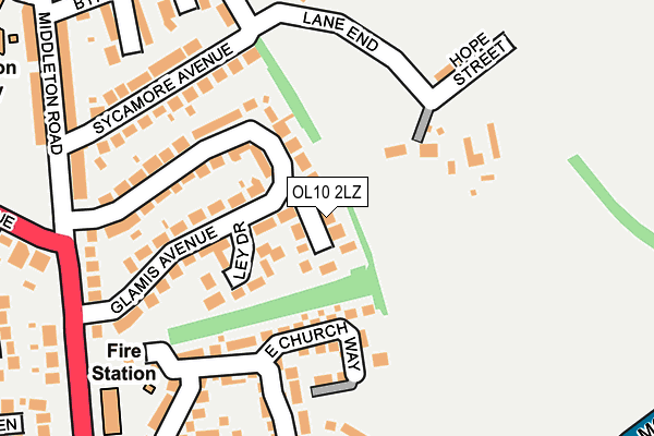 OL10 2LZ map - OS OpenMap – Local (Ordnance Survey)