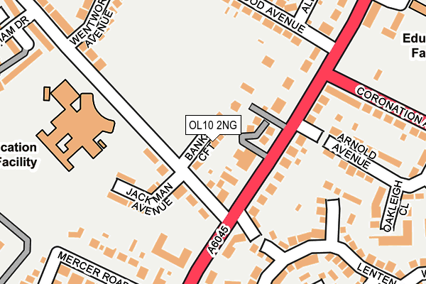 OL10 2NG map - OS OpenMap – Local (Ordnance Survey)