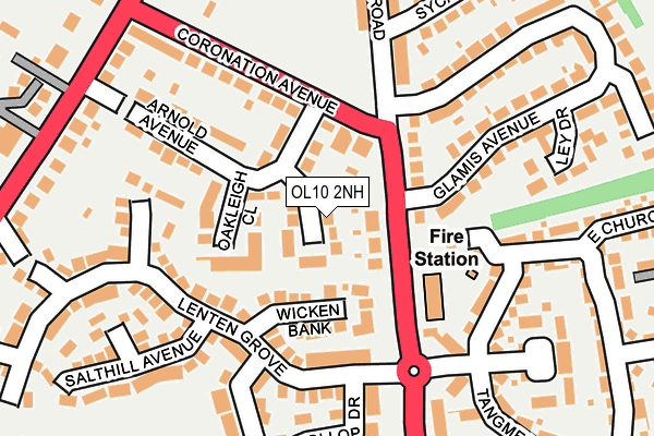 OL10 2NH map - OS OpenMap – Local (Ordnance Survey)