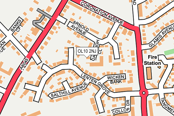 OL10 2NJ map - OS OpenMap – Local (Ordnance Survey)