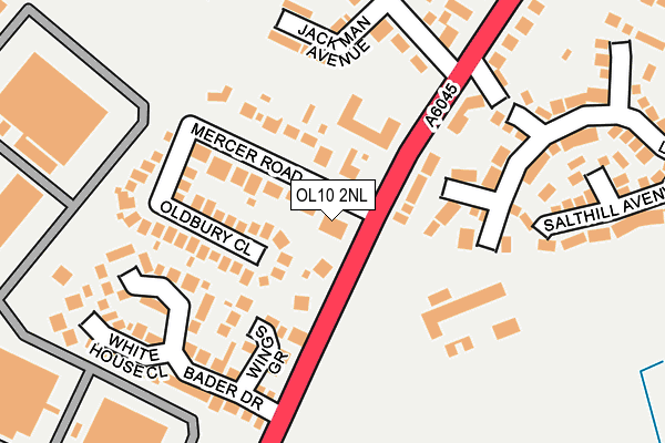 OL10 2NL map - OS OpenMap – Local (Ordnance Survey)