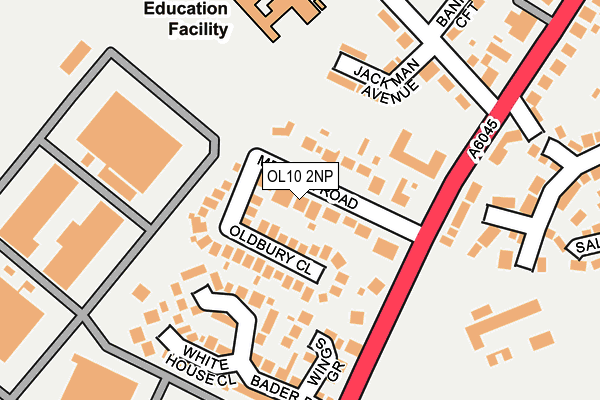 OL10 2NP map - OS OpenMap – Local (Ordnance Survey)