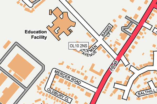 OL10 2NS map - OS OpenMap – Local (Ordnance Survey)