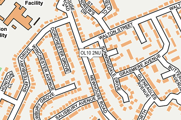 OL10 2NU map - OS OpenMap – Local (Ordnance Survey)