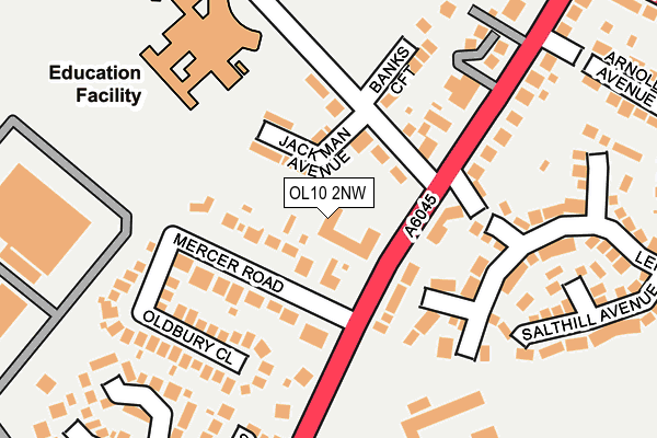 OL10 2NW map - OS OpenMap – Local (Ordnance Survey)
